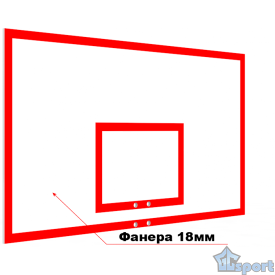 Щит баскетбольный игровой 1800х1050мм (фанера 18мм) без основания, GCsport