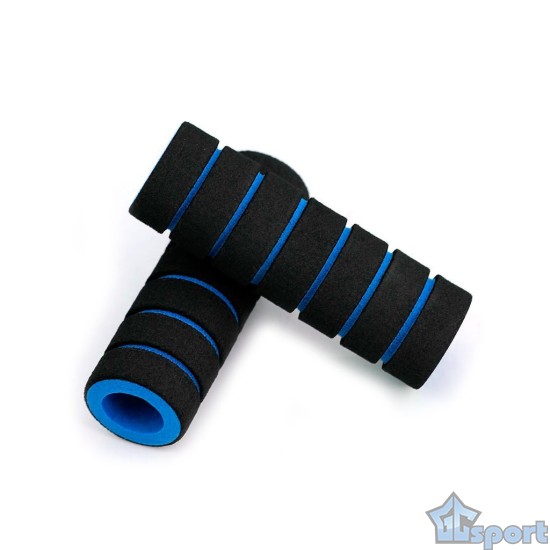 Неопреновые мягкие накладки грипсы GCsport синие, длина 10,8см - 2шт (для велоруля, турника, инвентаря)