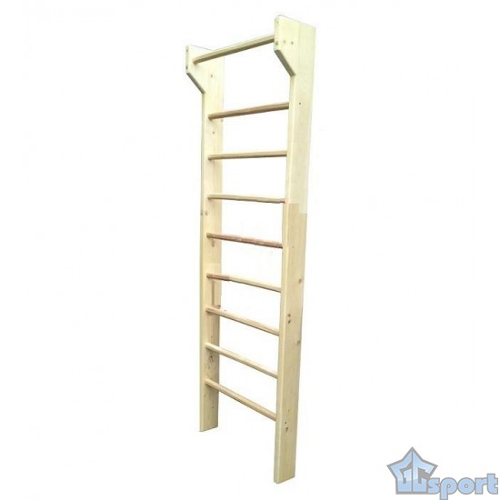 Стенка гимнастическая 2800х800 мм с турником, овальные перекладины, береза/сосна, GCsport