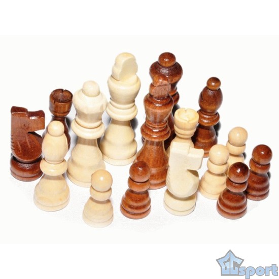 Фигуры шахматные (лакированные, деревянные), высота пешки 35мм