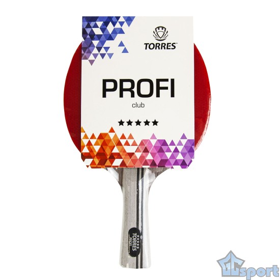 Ракетка для настольного тенниса TORRES Profi 5*, арт.TT21009, для спортсменов, накладка 2,0 мм (Производство: Китай ГТД: 10131010/250922/3429921/2)
