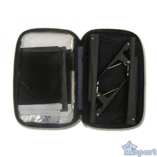 Сетка для настольного тенниса с металлическими стойками-клипсами (черная)