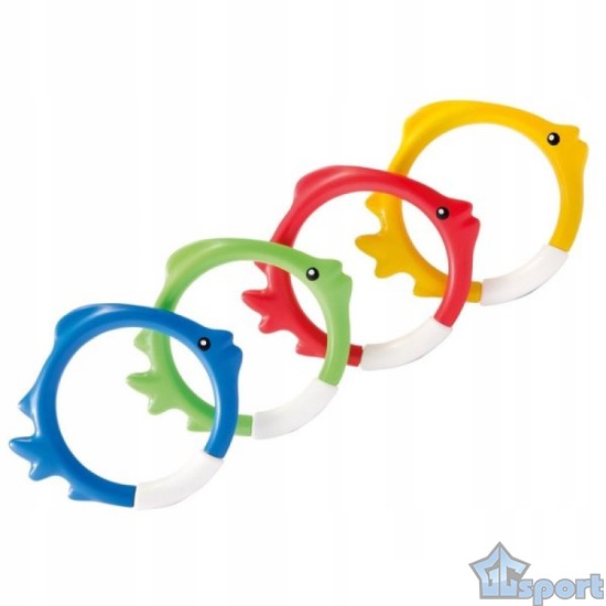 Тонущие (подводные) игрушки для бассейна Кольца-Рыбки (4шт), для ныряния и обучения плаванию