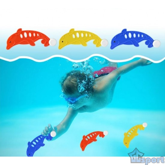 Тонущие (подводные) игрушки для бассейна Дельфины (3шт), для ныряния и обучения плаванию