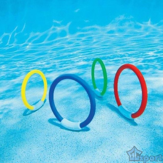 Тонущие (подводные) игрушки для бассейна Кольца (4шт), для ныряния и обучения плаванию