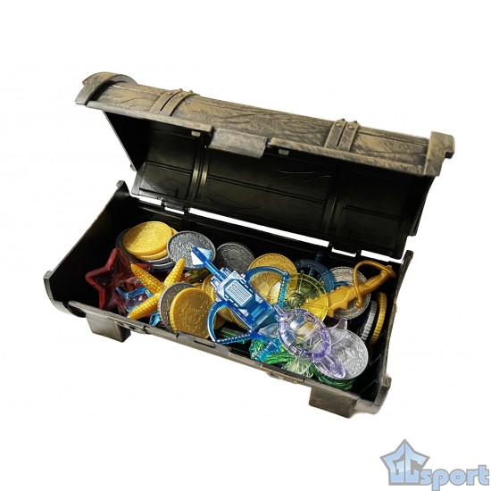 Тонущие (подводные) игрушки для бассейна Сундук с сокровищами (40 предметов), для ныряния и обучения плаванию, коричневый