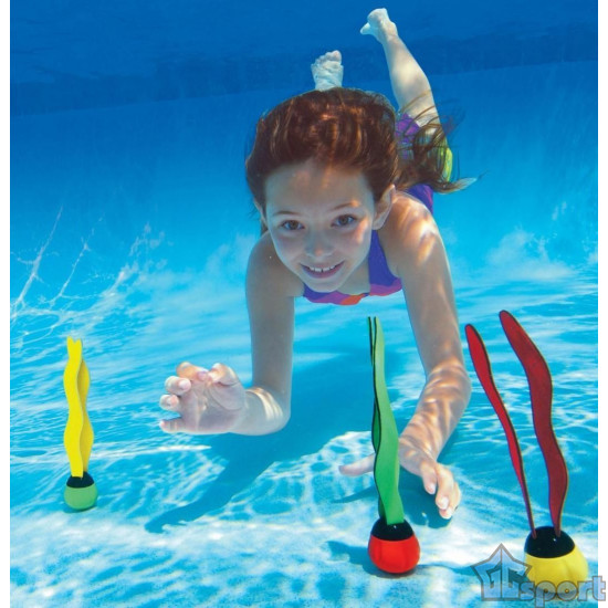 Тонущие (подводные) игрушки для бассейна Водоросли круглые (3шт), для ныряния и обучения плаванию