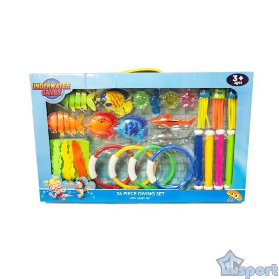 Набор тонущих игрушек для бассейна и обучения плаванию в подарочной упаковке (26 предметов)