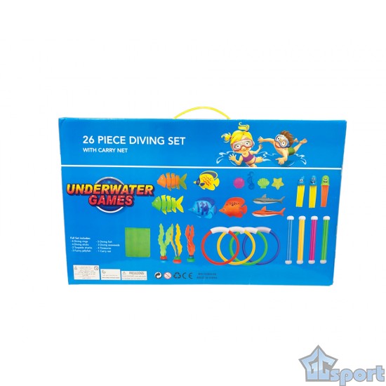 Набор тонущих игрушек для бассейна и обучения плаванию в подарочной упаковке (26 предметов)