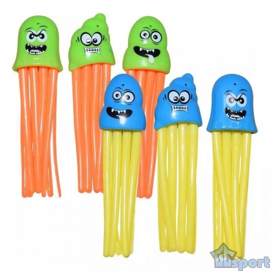 Тонущие (подводные) игрушки для бассейна Медузы (6шт), для ныряния и обучения плаванию