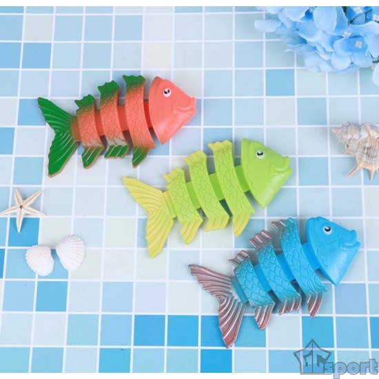 Тонущие (подводные) игрушки для бассейна Гибкие Рыбки (3шт), для ныряния и обучения плаванию