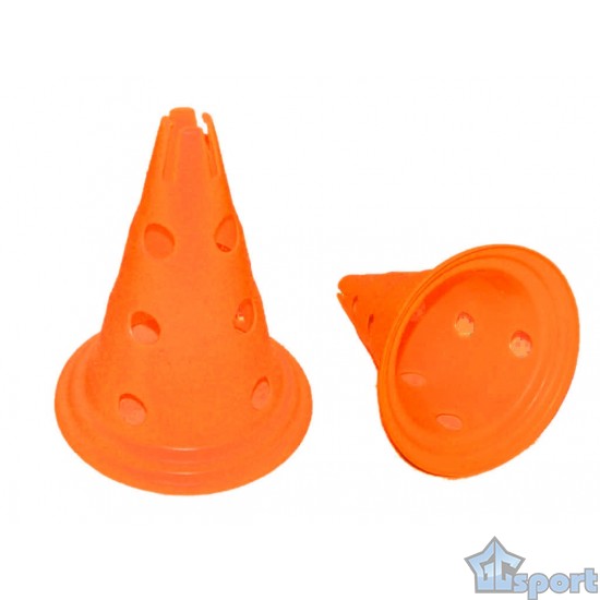 Конусы для разметки 30см с отверстиями (2шт) для футбола, роликов и эстафет GCsport, оранжевые