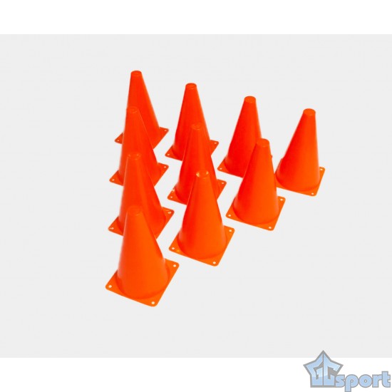 Конусы для разметки GCsport 18см (в комплекте 10 конусов), оранжевые