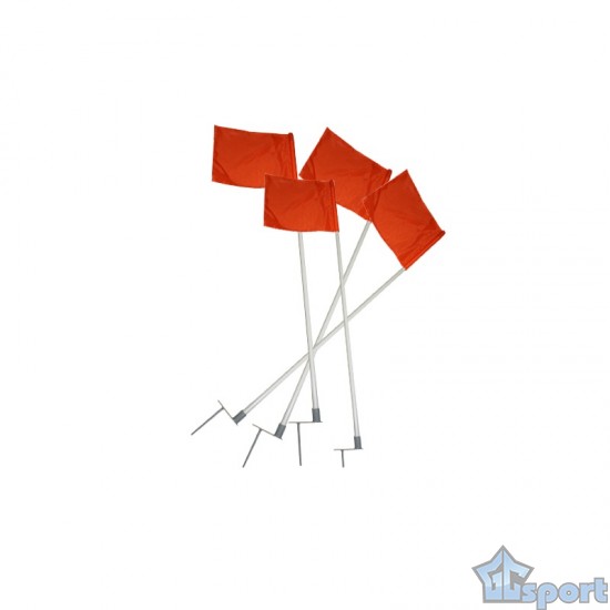 Флажки угловые для футбола (комплект 4шт.) на пружине со штырем (флаги), GCsport