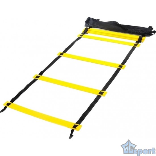 Лестница координационная GCsport, 612 см, 12 перекладин, (желтая) с чехлом (для функционального тренинга)
