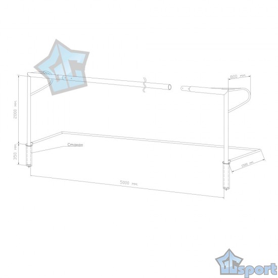 Ворота футбольные 5х2 м тип 2, сертификат ГОСТ, на стаканах (89мм) пара, GCsport