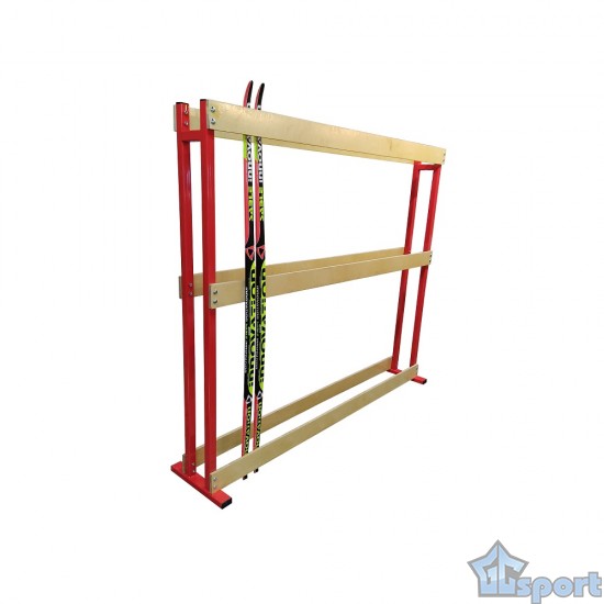 Стойка для хранения лыж, на 20 пар, с крючками, двухсторонняя, GCsport