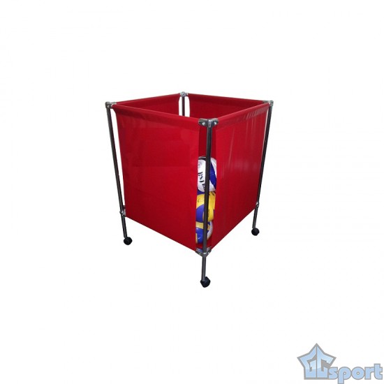 Тележка для мячей (спортинвентаря), тент, на 56-70 мячей, GCsport красная