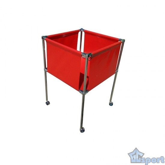 Тележка для мячей (спортинвентаря), тент, на 25-30 мячей, GCsport, красная
