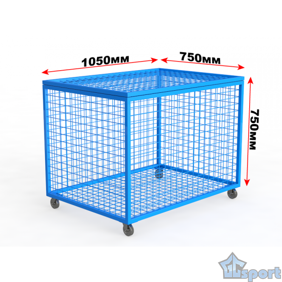 Корзина для хранения мячей передвижная (75х105х75см) сетка, GCsport