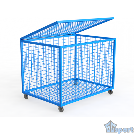 Корзина для хранения мячей передвижная (75х105х75см) сетка, GCsport