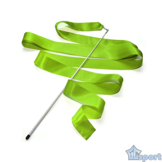 Лента для художественной гимнастики Go Do с палочкой, зеленая (палочка 56 см, лента 6 м)