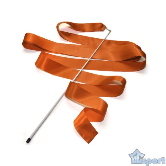 Лента для художественной гимнастики Go Do с палочкой, оранжевая (палочка 56 см, лента 6 м)