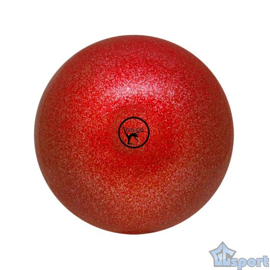 Мяч для художественной гимнастики GO DO. Диаметр 15 см. Красный с глиттером, с блестками.