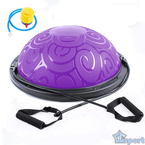 Полусфера BOSU GCsport Classic V3 гимнастическая, 58см., (фиолетовая) в комплекте с ножным насосом