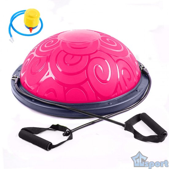 Полусфера BOSU GCsport Classic V3 гимнастическая, 58см., (розовая) в комплекте с ножным насосом