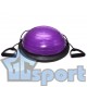 Балансировочная полусфера Sprinter Bosu 45см с двумя съёмными эспандерами (фиолетовая)