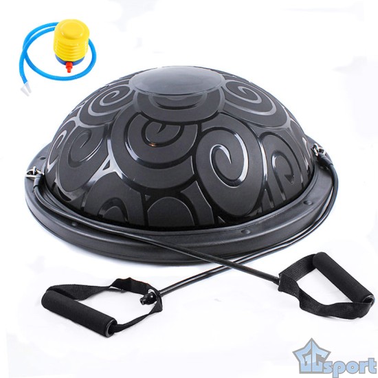 Полусфера BOSU GCsport Classic V3 гимнастическая, 58см., (черная) в комплекте с ножным насосом