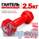 Гантель GO DO 2,5 кг в красной виниловой оболочке