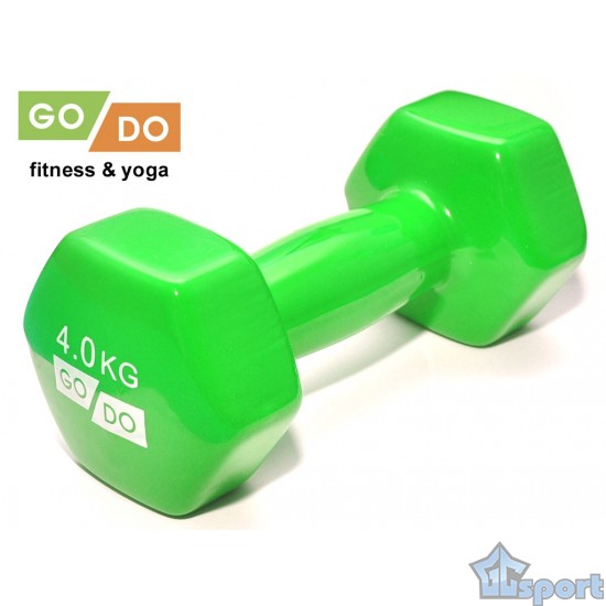 Гантель GO DO в виниловой оболочке, 4кг, зеленая