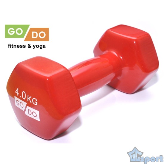 Гантель GO DO в виниловой оболочке, 4кг, красная