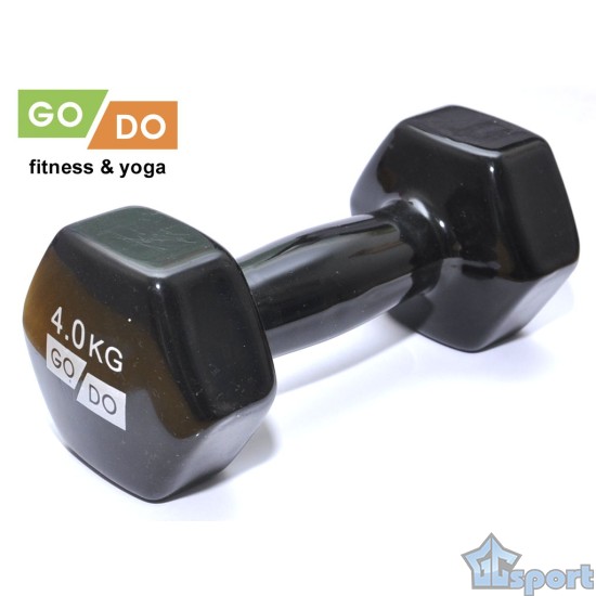 Гантель GO DO в виниловой оболочке, 4кг, черная