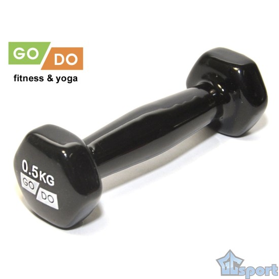 Гантель GO DO в виниловой оболочке, 0,5кг, черная