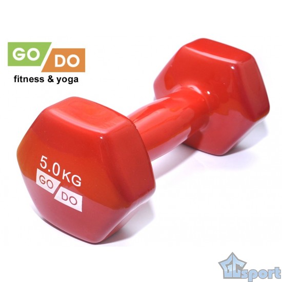 Гантель GO DO в виниловой оболочке, 5кг, красная