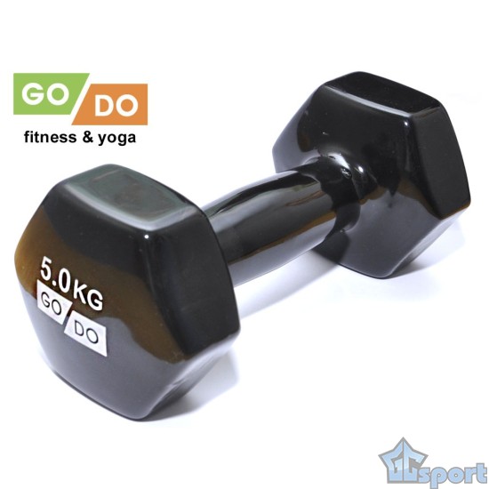 Гантель GO DO в виниловой оболочке, 5кг, черная