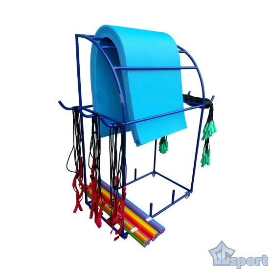 Комплект для групповых занятий с подвижным стеллажом на колесиках GCsport