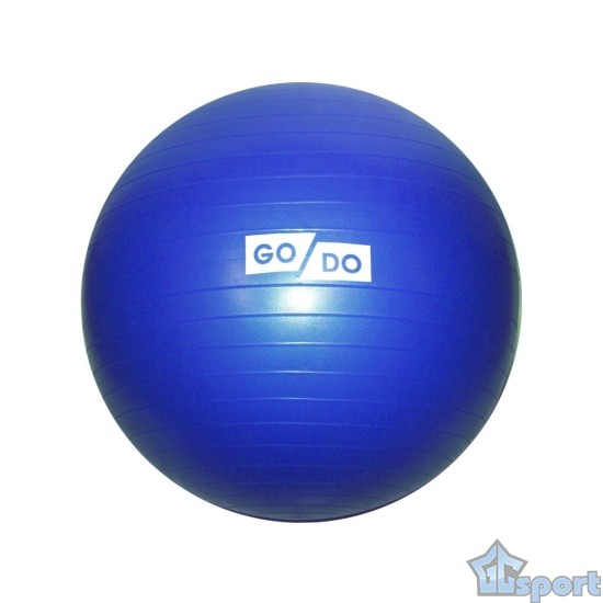 Мяч гимнастический 65 см GO DO синий, без насоса (фитбол), антивзрыв