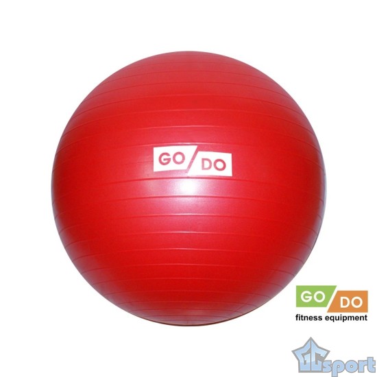 Мяч гимнастический 75 см GO DO красный, без насоса (фитбол), антивзрыв