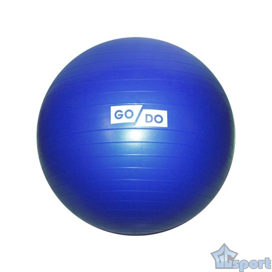 Мяч гимнастический 55 см GO DO синий, без насоса (фитбол), антивзрыв