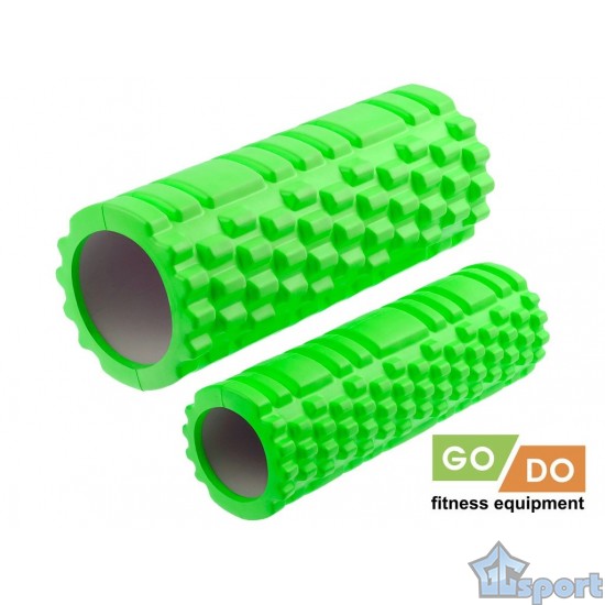 Комплект валиков роликов для фитнеса рельефные полые матрешка GO DO (Салатовый)