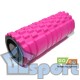 Валик ролик для фитнеса рельефный полый GO DO 33х14 см тип-2 (розовый)