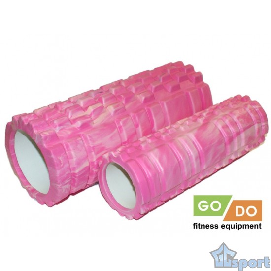 Комплект валиков роликов для фитнеса рельефные полые матрешка GO DO (Малиново-розовый)