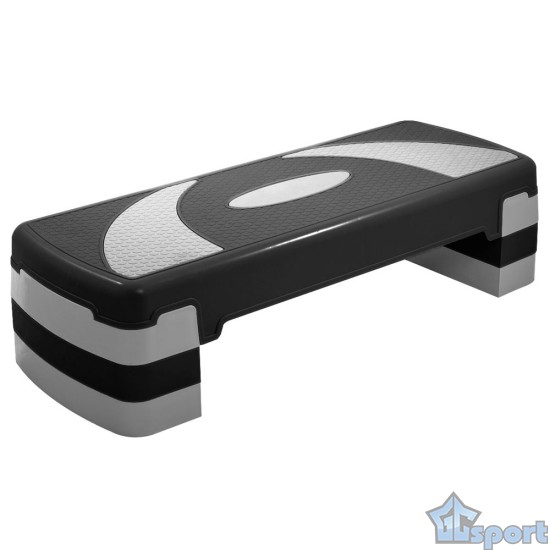 Степ доска GCsport Base 3-х уровневая (серая), (степ платформа)