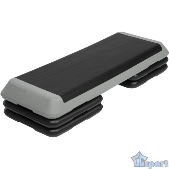 Степ доска GCsport PRO 3-х уровневая (серая), (степ платформа)