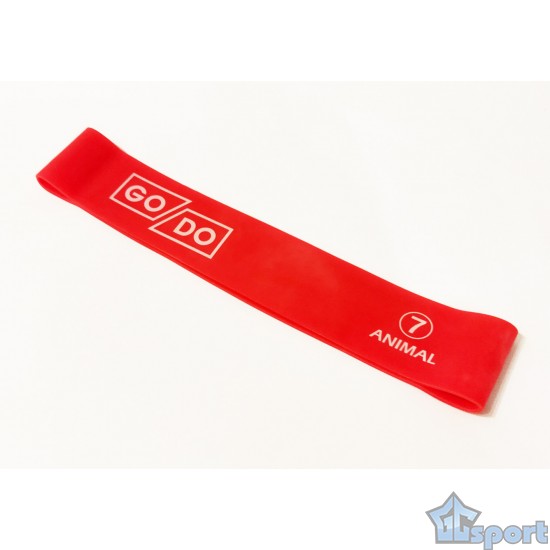 Эспандер-резинка для фитнеса GO DO латексная Animal, оранжевая (нагрузка 33 кг)