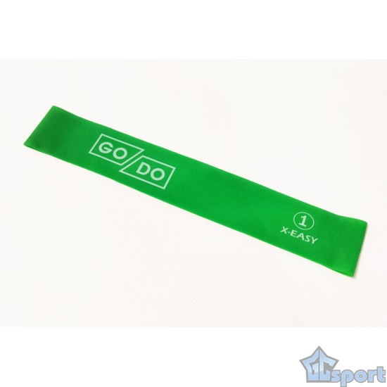 Эспандер-резинка для фитнеса GO DO латексная X-easy, зеленая (нагрузка 4 кг)